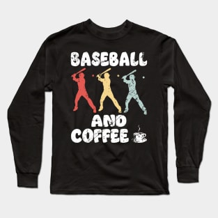 Baseball and Coffee Lover Vintage Long Sleeve T-Shirt